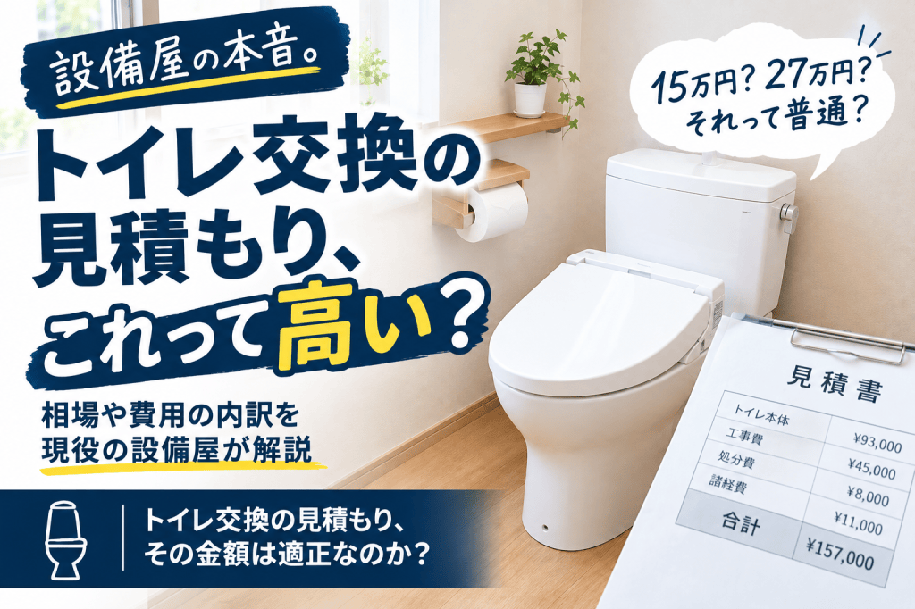 トイレ交換の見積もり、これって高い？設備屋が費用の内訳を本音で解説